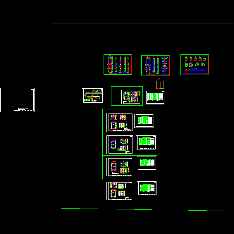 159米高悬索桥索塔施工劲性骨架CAD施工图纸.dwg - 1