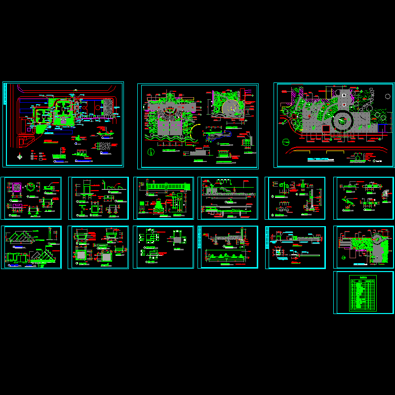 小型住宅区景观CAD施工大样图.dwg - 1