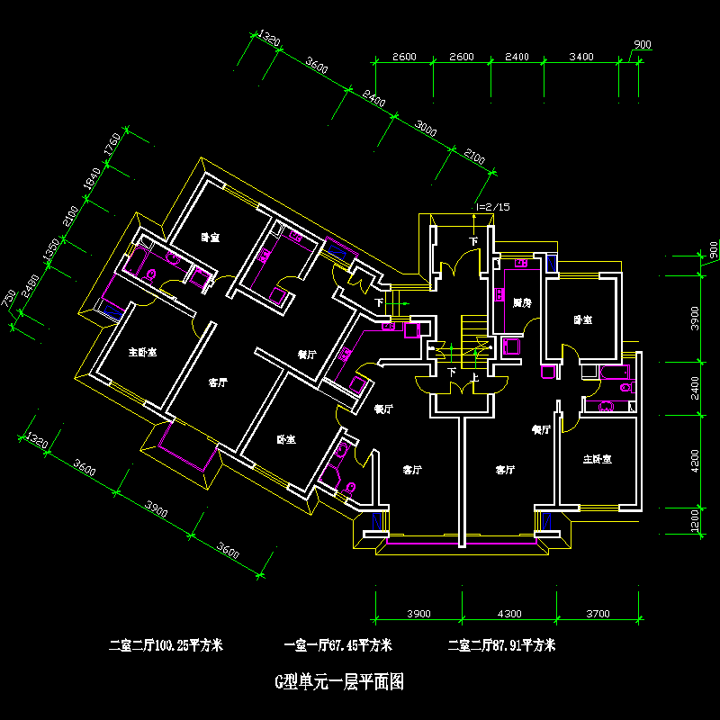 二室二厅100平米n20.dwg