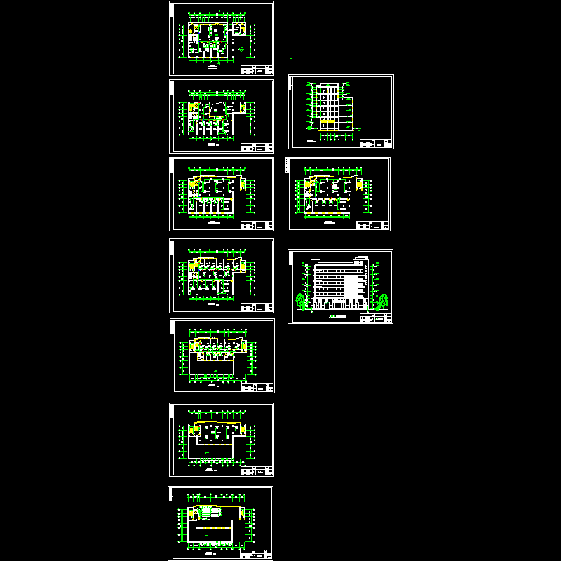 7层办公楼多联机空调图（10页CAD图纸） - 1