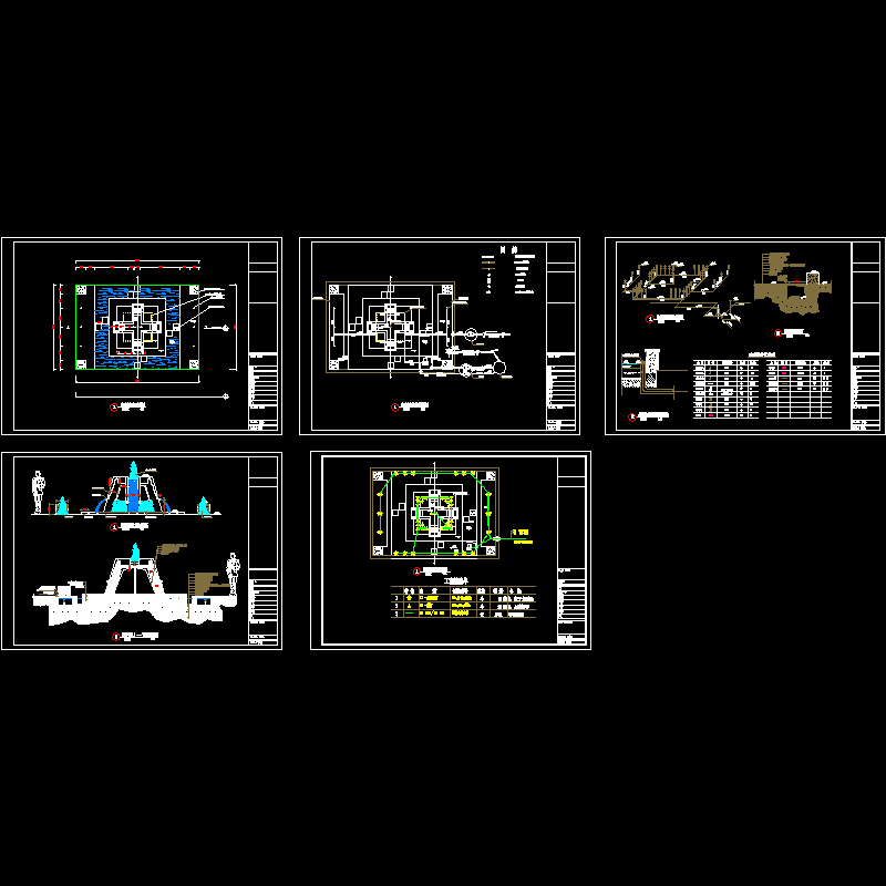 特色喷泉施工CAD大样图 - 1