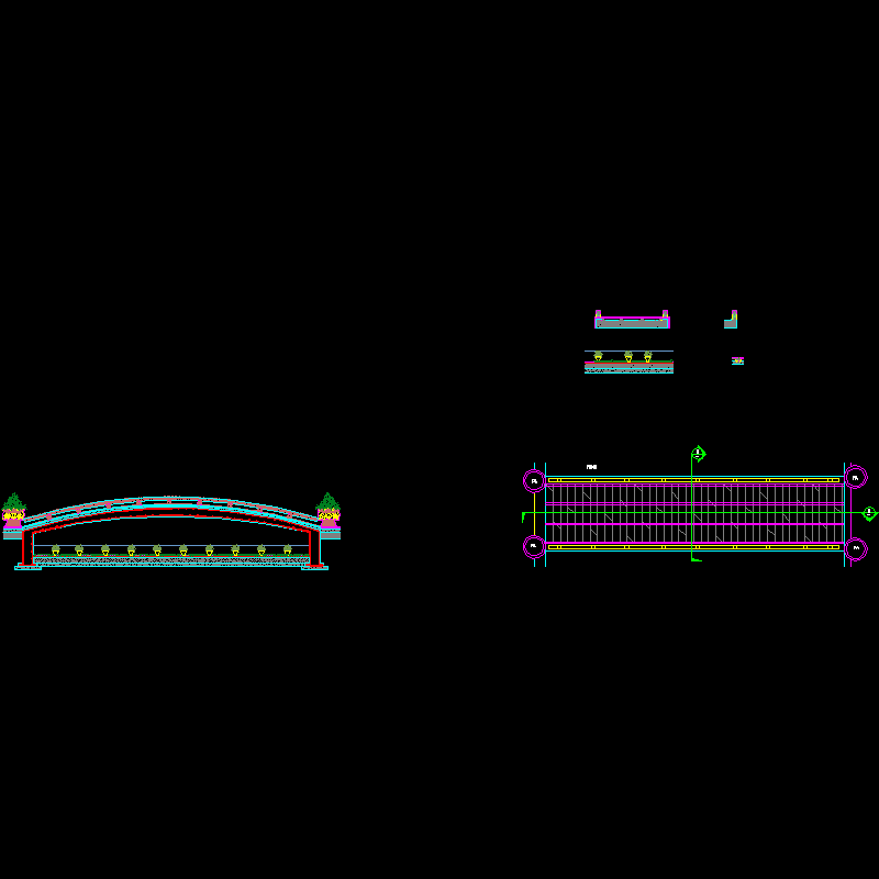 景观桥施工CAD图纸 - 1