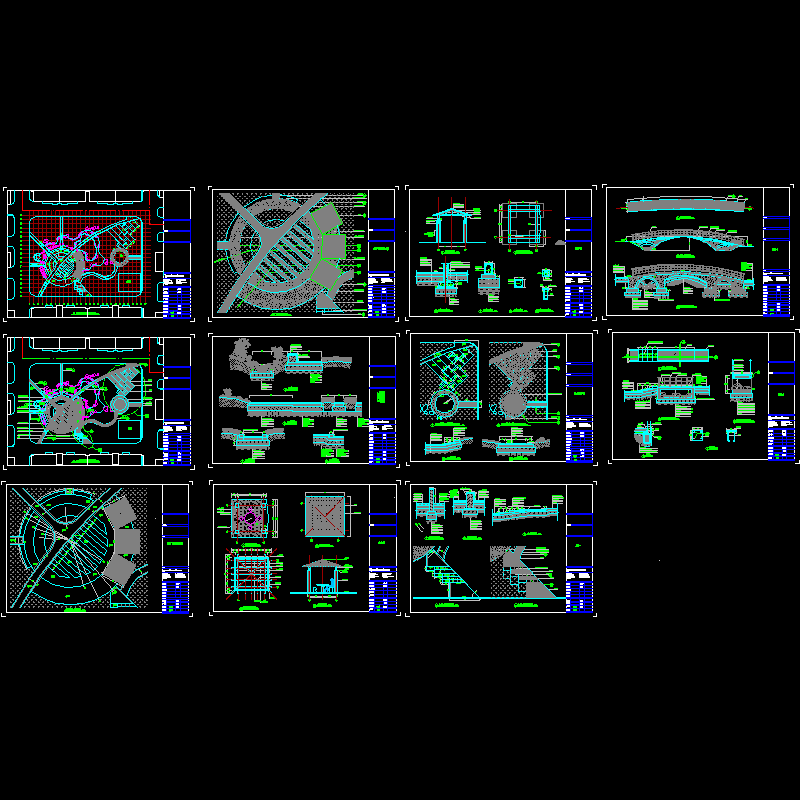小区宅间绿地广场的全套CAD施工图（11页图纸）.dwg - 1