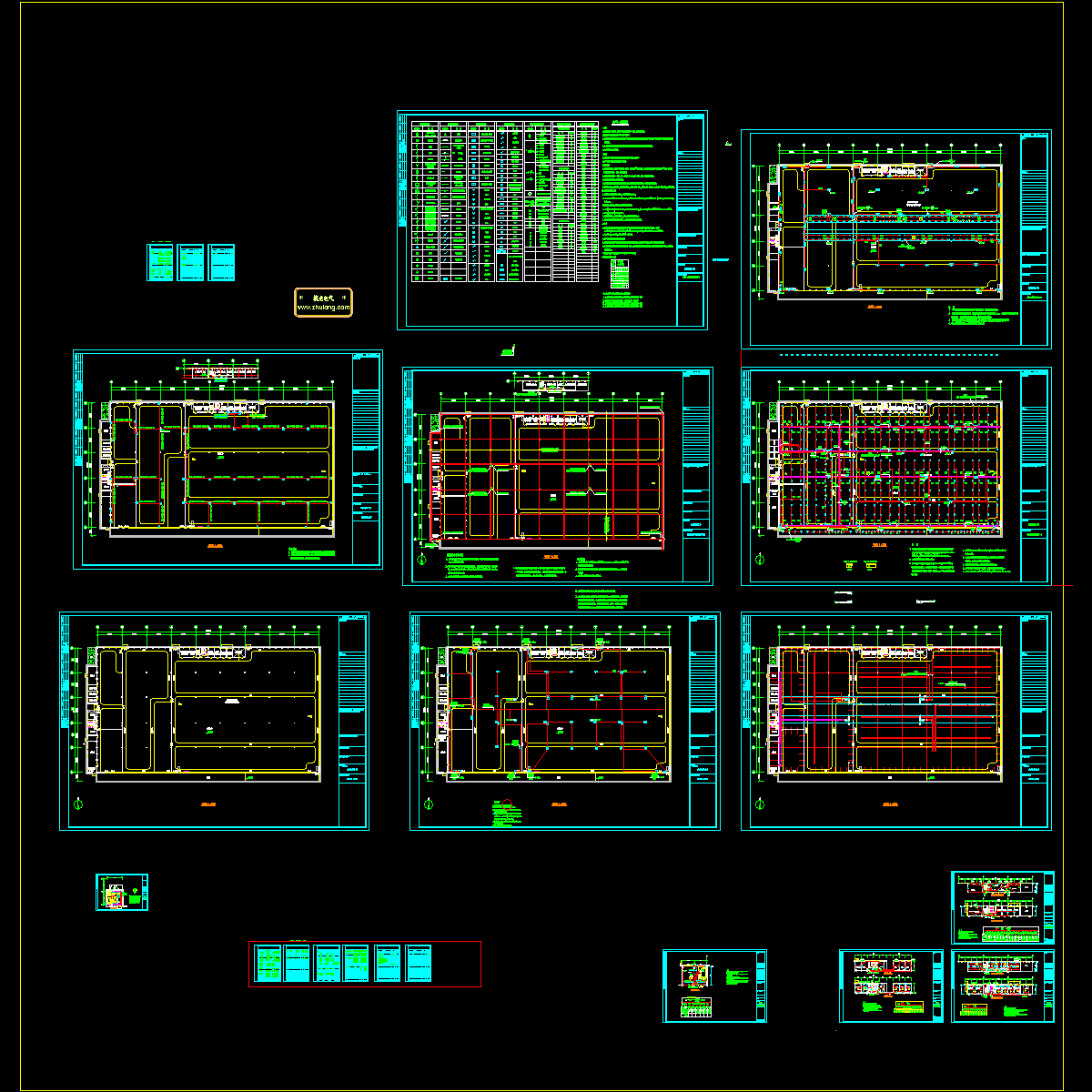 汽油发动机厂房强电设计CAD图纸，共12张 - 1