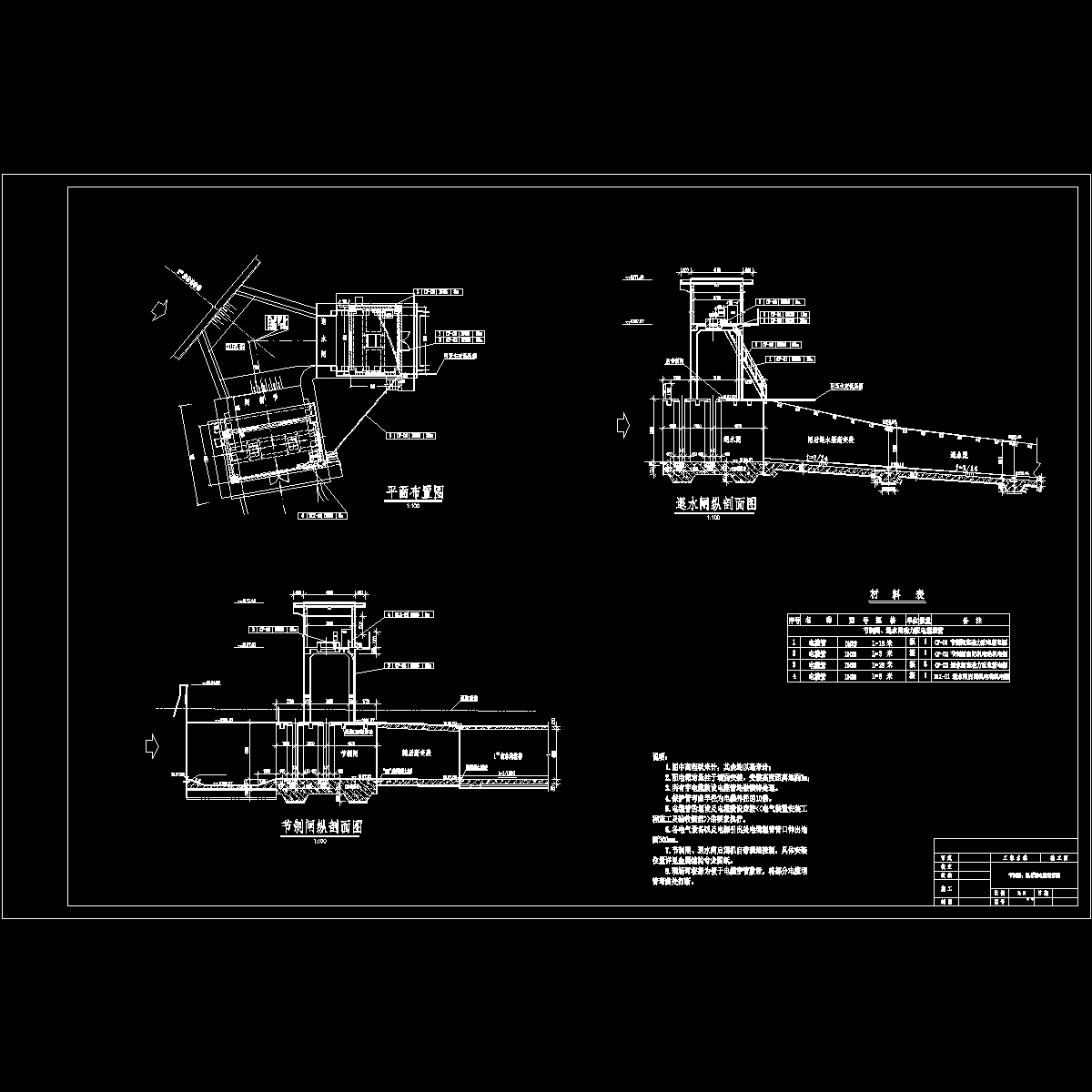 竣43、总干渠 1～5号退水建筑物节制闸、退水闸电缆埋管图（总干施闸(下)-1～5号退水建筑物-电-2）.dwg