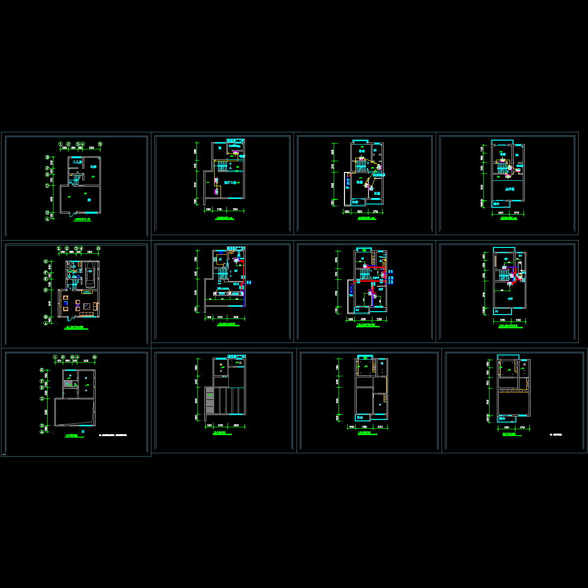 联排建筑中央空调系统设计CAD施工图纸（空调电气）.dwg - 1