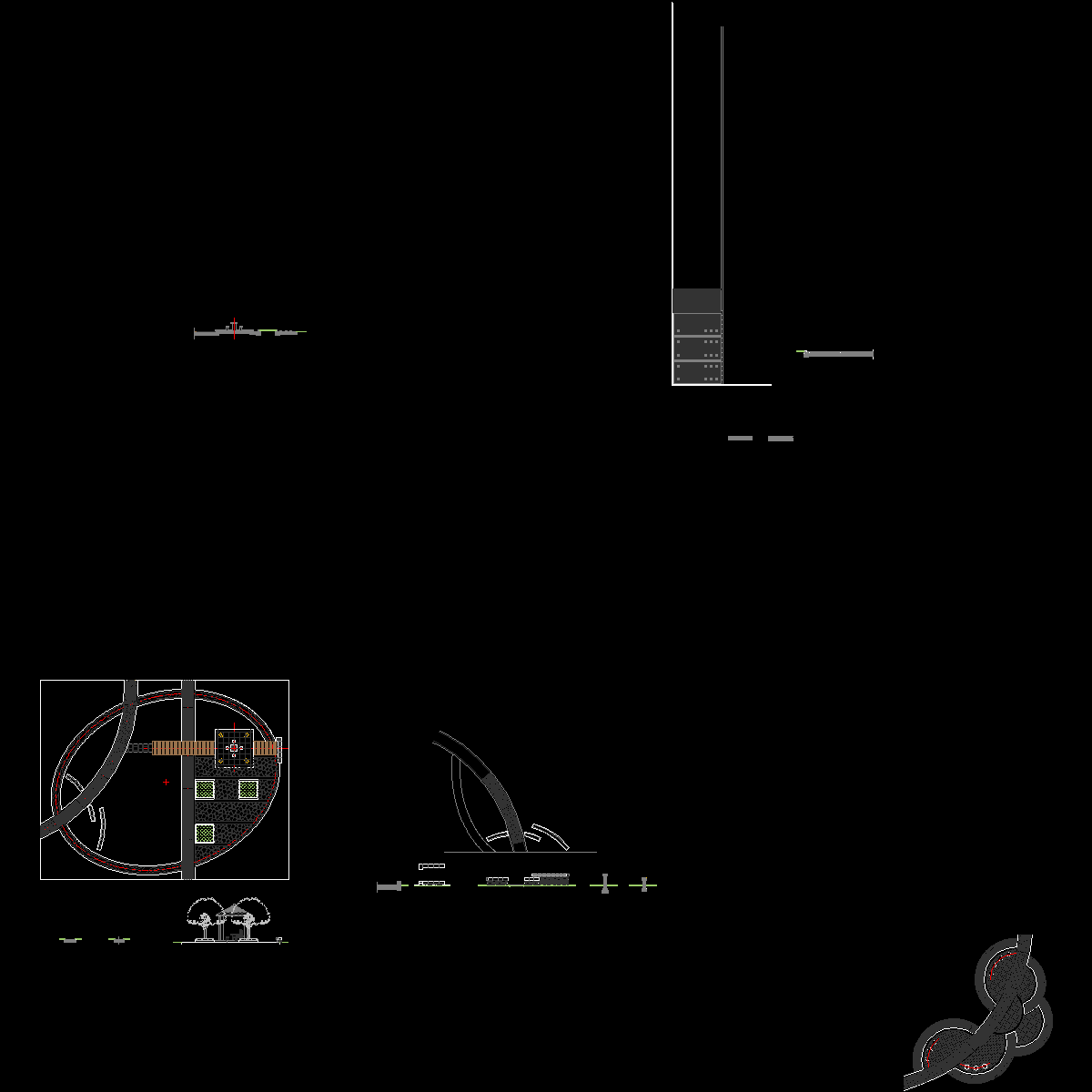 园林节点景墙树池组合景观CAD详图纸.dwg - 1