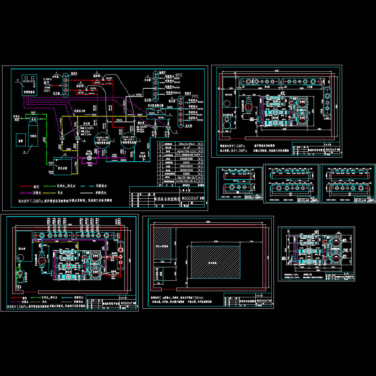 换热站基础采暖供暖系统设计CAD施工图纸（全面换热）.dwg - 1