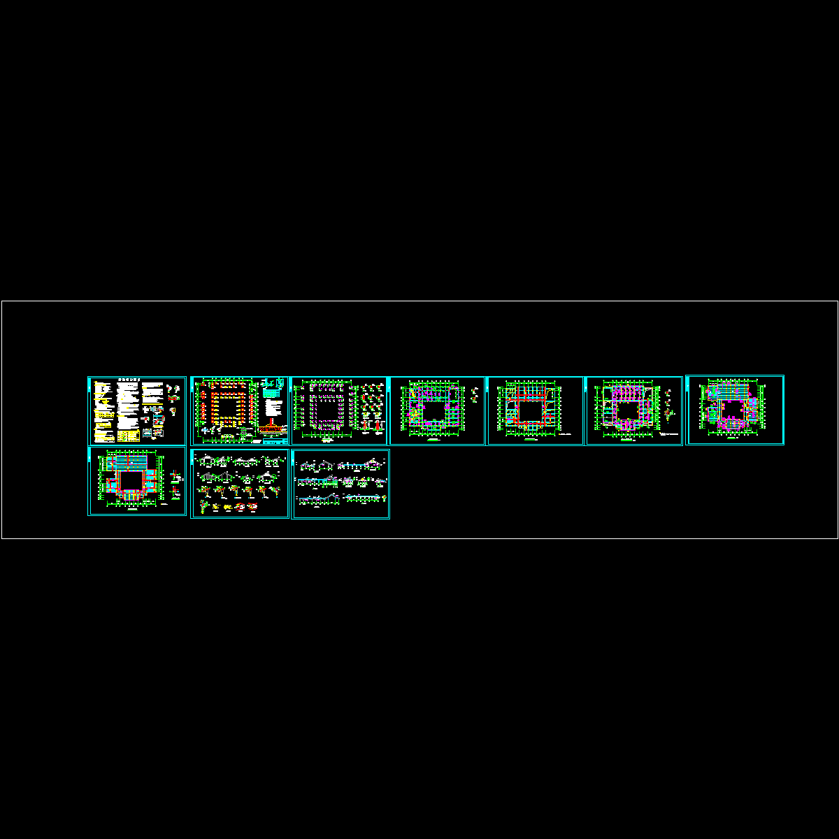 单层框架古建祠堂结构设计CAD图纸.dwg - 1