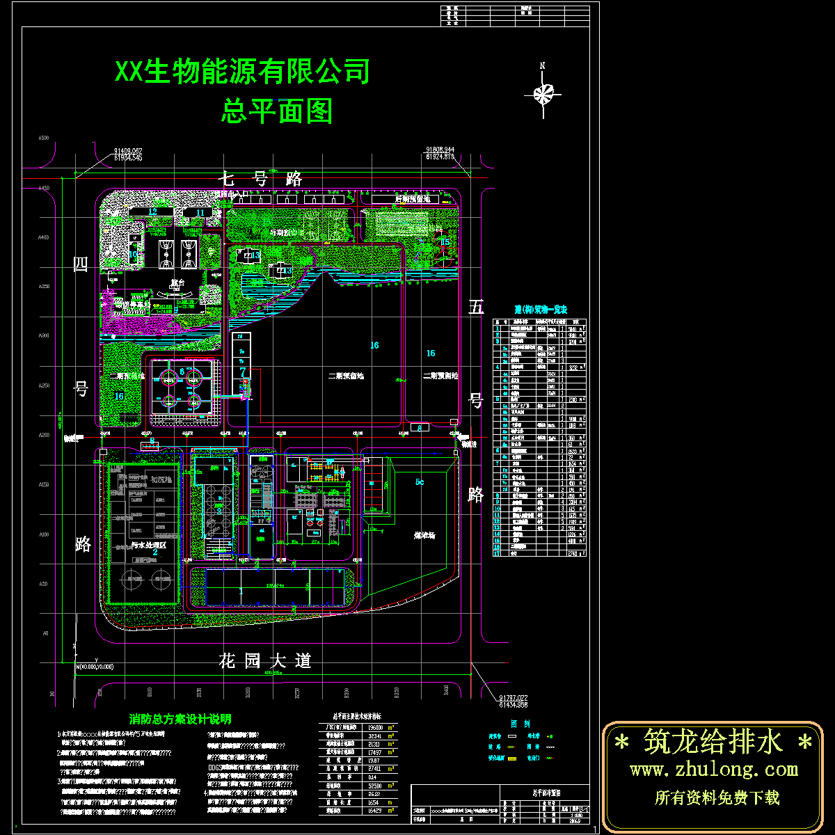 生物能源公司厂区消防设计施工图纸. - 1