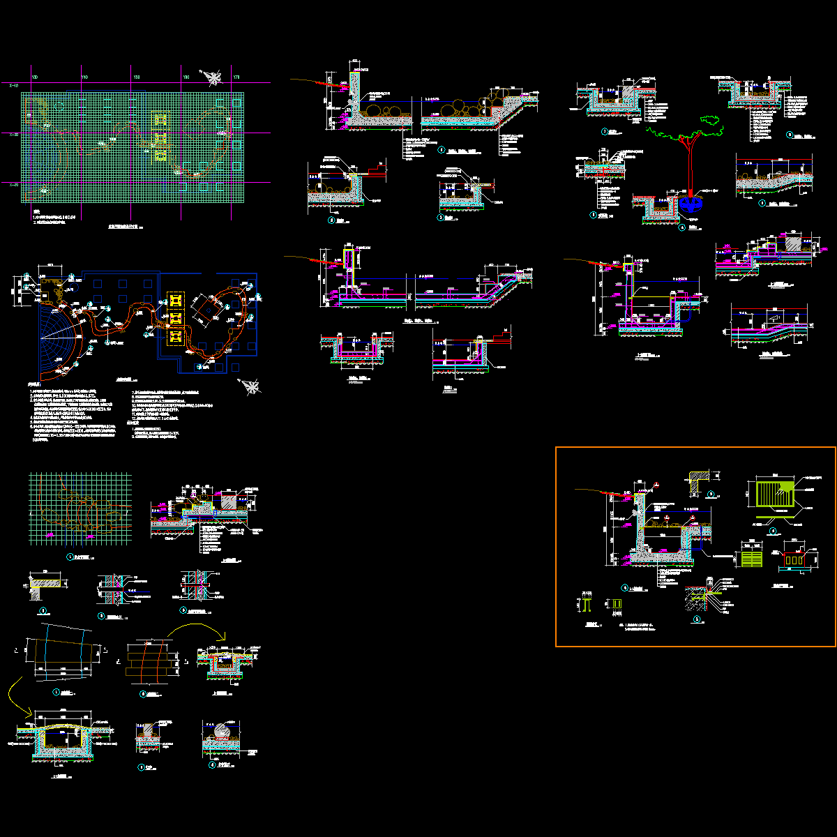 水池结构施工CAD详图纸.dwg - 1