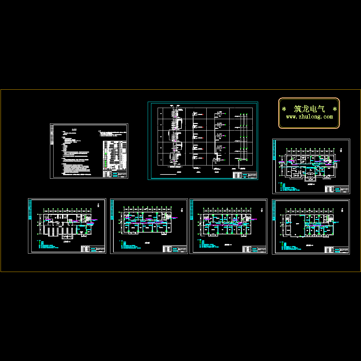 5层联合建筑弱电设计CAD图纸（框架结构）.dwg - 1