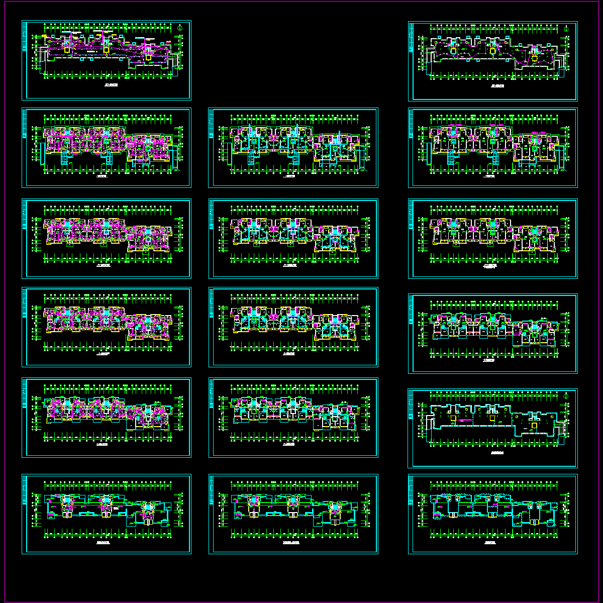 12层小高层住宅楼电气设计CAD施工图纸.dwg - 1