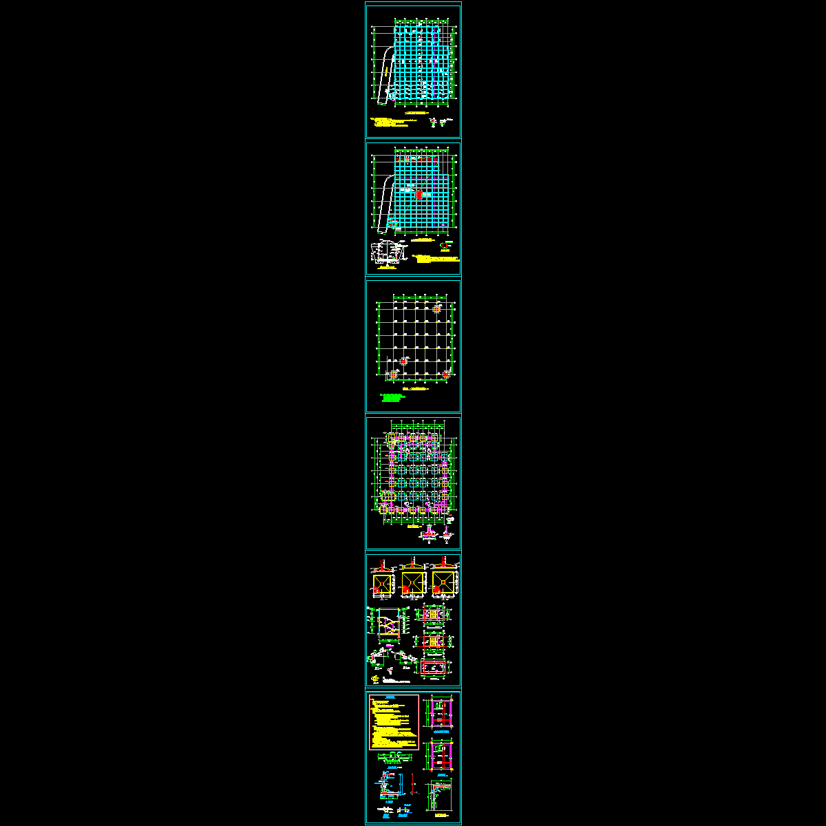 框架结构地下车库结构设计CAD施工图纸.dwg - 1