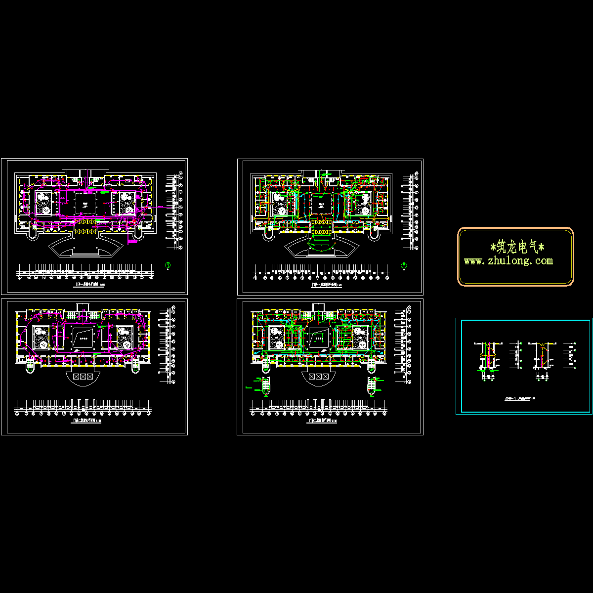 医院两层门诊楼电气平面施工图纸，共5张施工图纸.dwg - 1