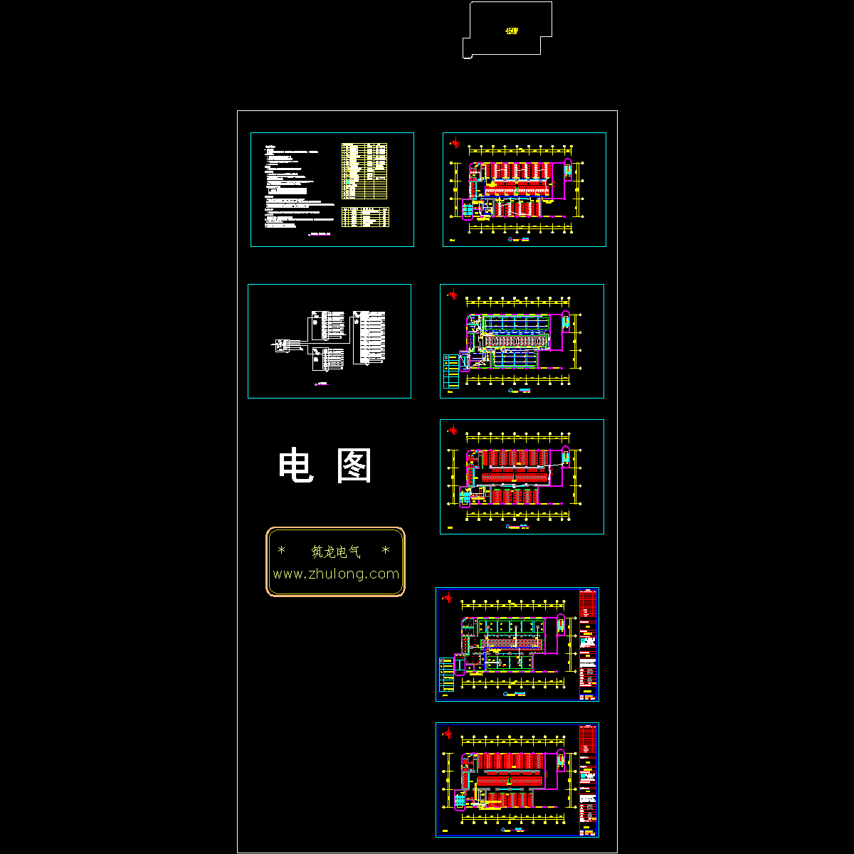 网吧装修强电设计图纸，共6张.dwg - 1