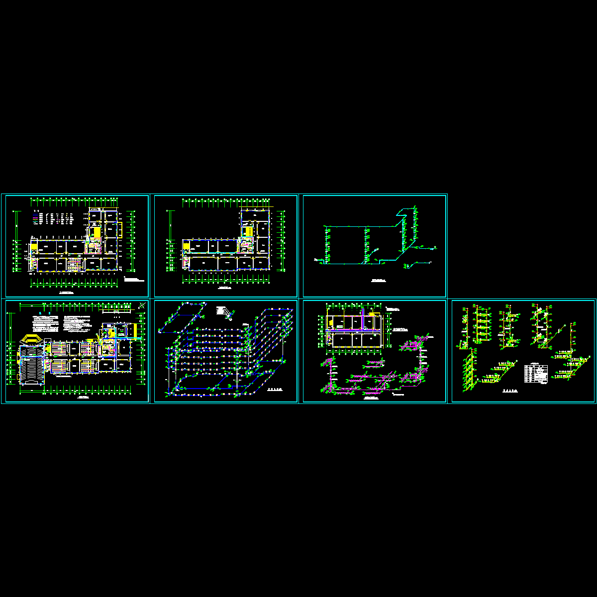 教学楼采暖及给排水CAD施工图纸（7张）.dwg - 1