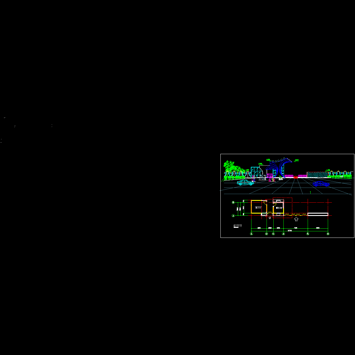 大门建筑施工CAD图纸6.dwg - 1