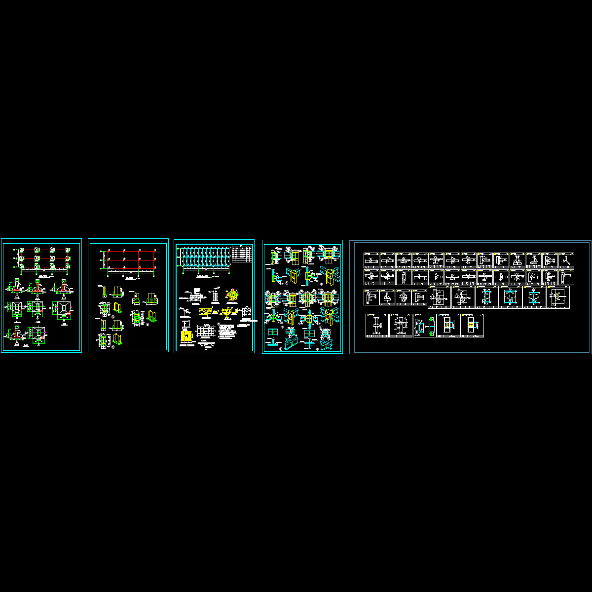 单层钢框架结构CAD施工图纸.dwg - 1