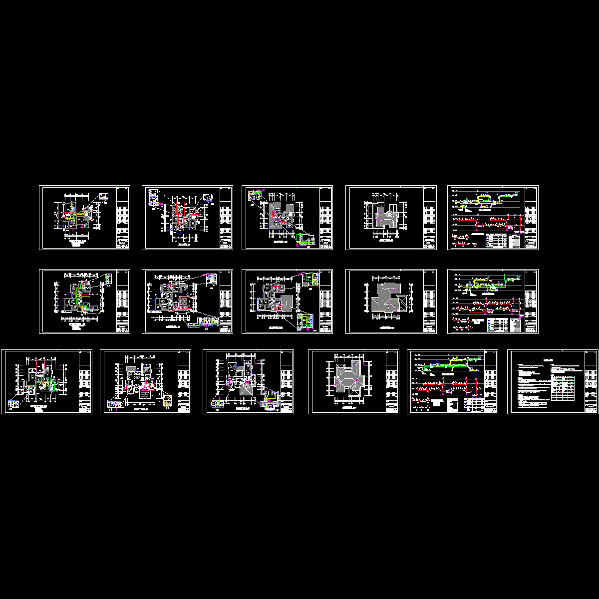 高尔夫别墅给排水图纸（设计说明，三种户型）.dwg - 1