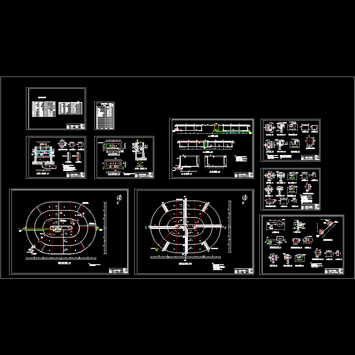 4万吨Orbal氧化沟CAD施工图纸.dwg - 1