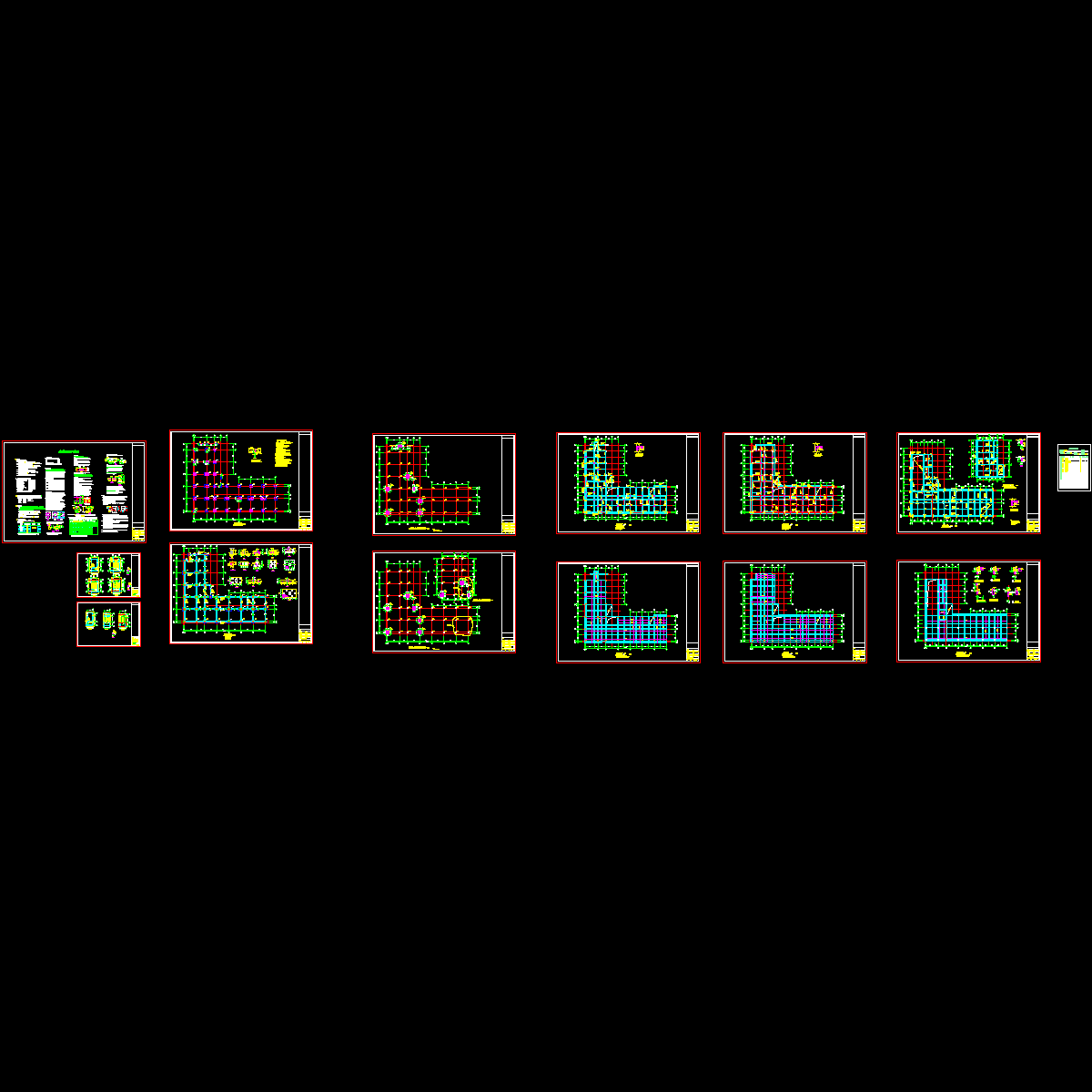 框架结构办公楼结构设计CAD施工图纸.dwg - 1