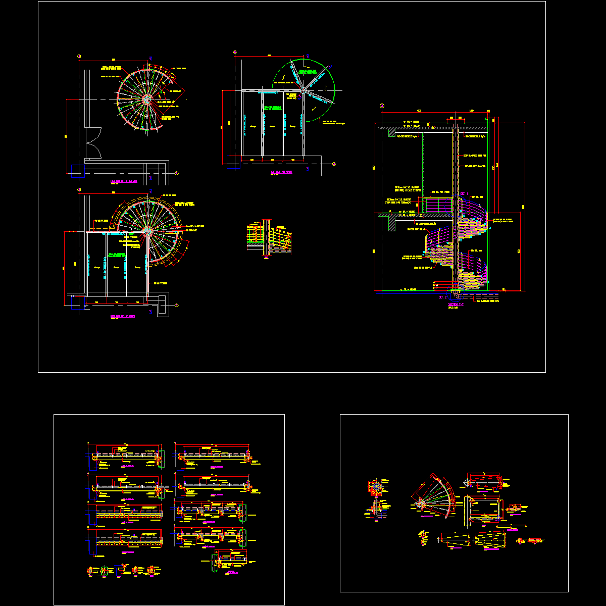 钢结构旋转楼梯结构CAD施工图纸.dwg - 1