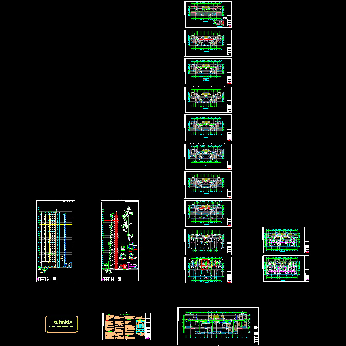 28层住宅楼给排水设计CAD施工大样图.dwg - 1