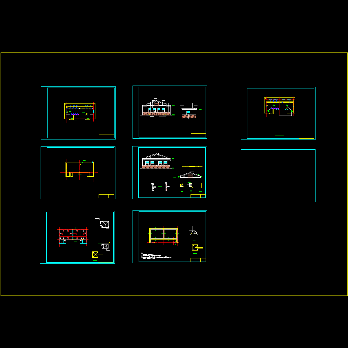 单层厕所建筑施工套图纸.dwg - 1