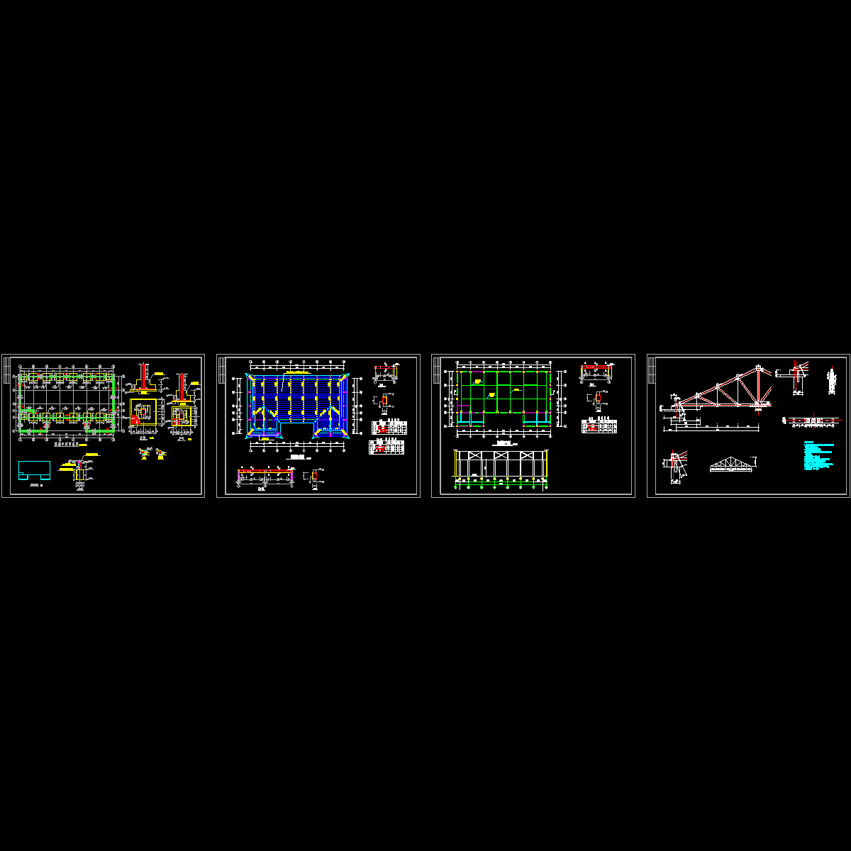 木结构礼堂结构CAD施工图纸.dwg - 1