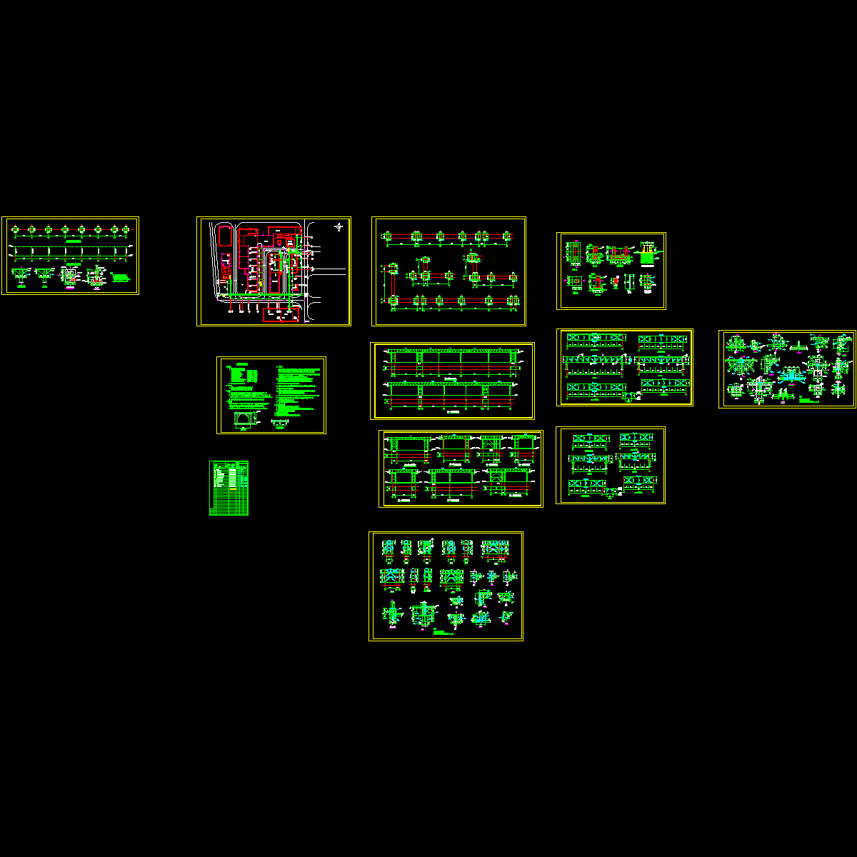 钢结构外管设计施工图纸（钢桁架结构，共12张）.dwg - 1