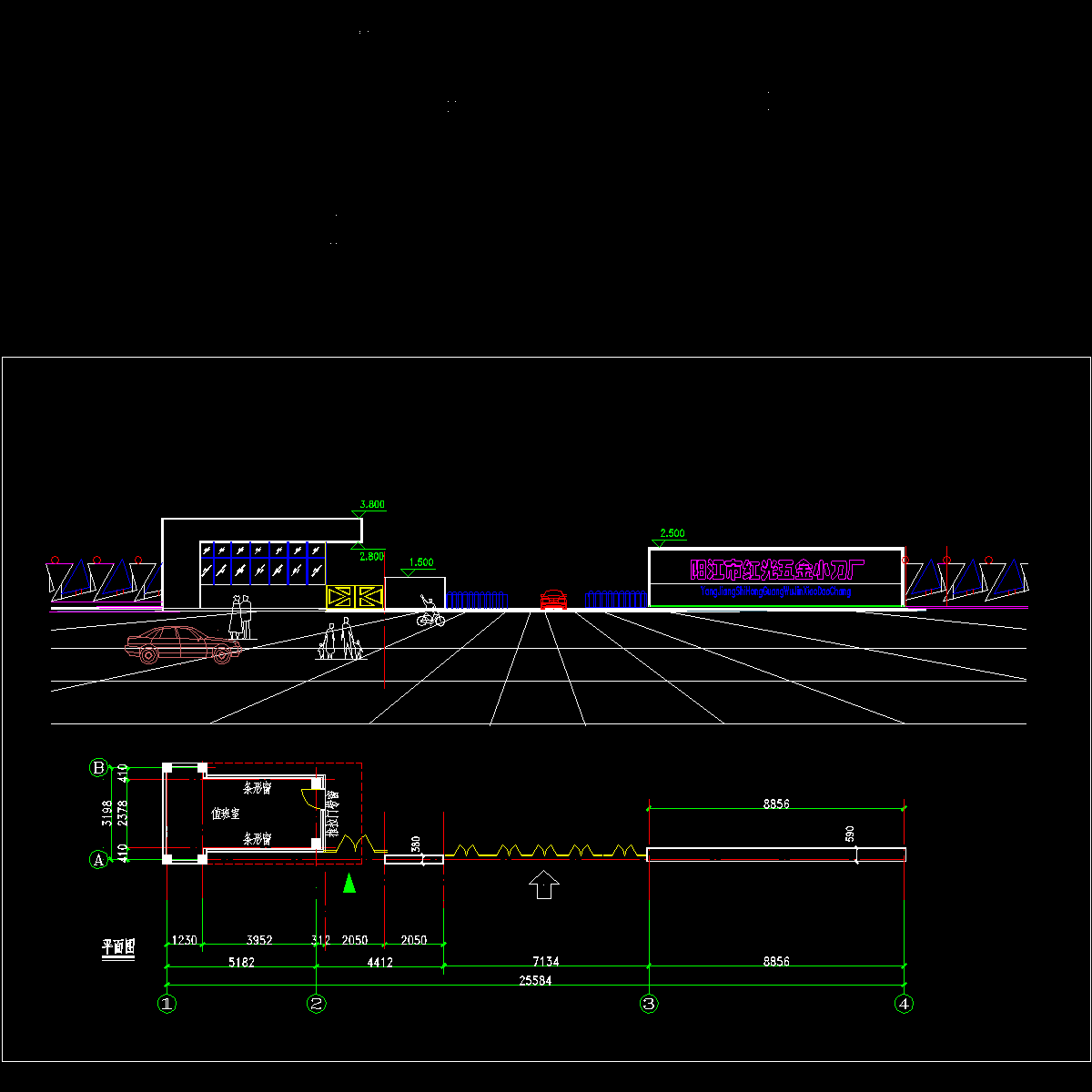 大门建筑施工CAD图纸4.dwg - 1