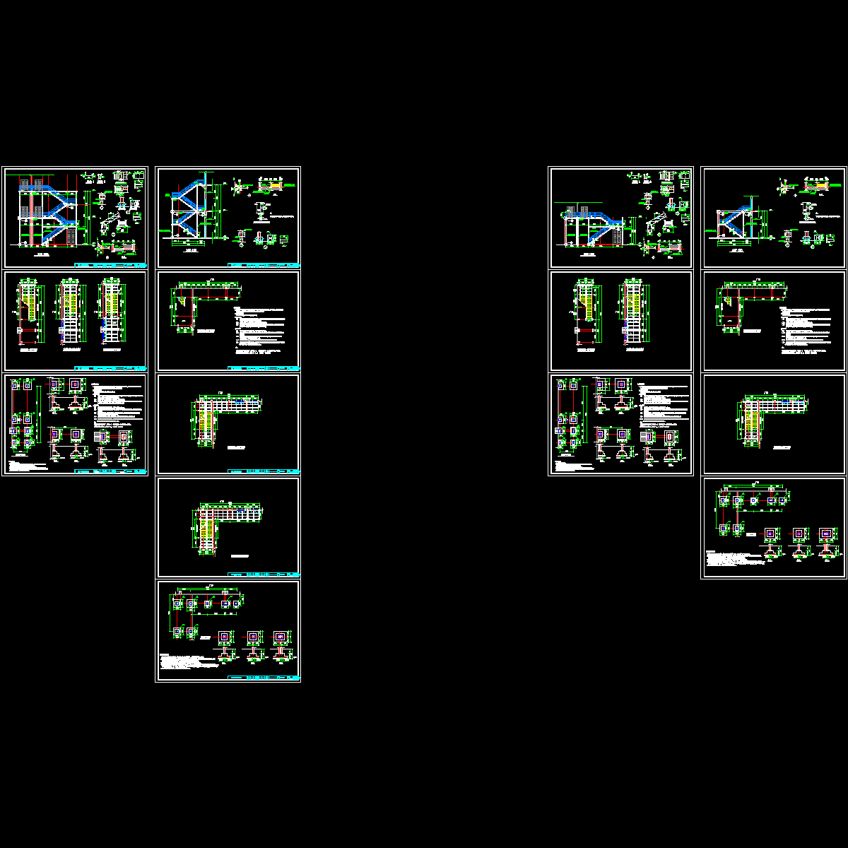 室外钢爬梯结构CAD施工图纸.dwg - 1