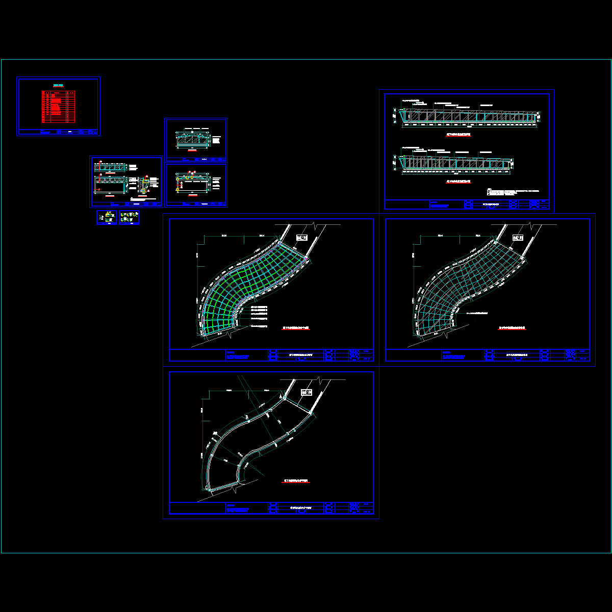 车库玻璃雨棚结构设计CAD图纸（7米跨）.dwg - 1