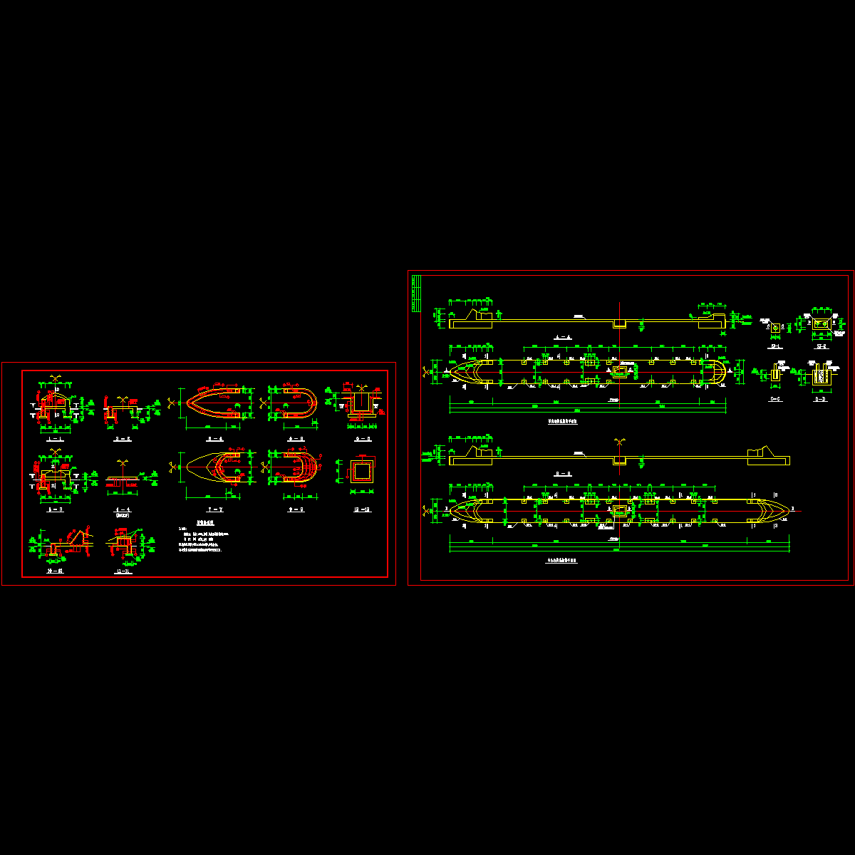 海关收费岛结构CAD施工图纸.dwg - 1