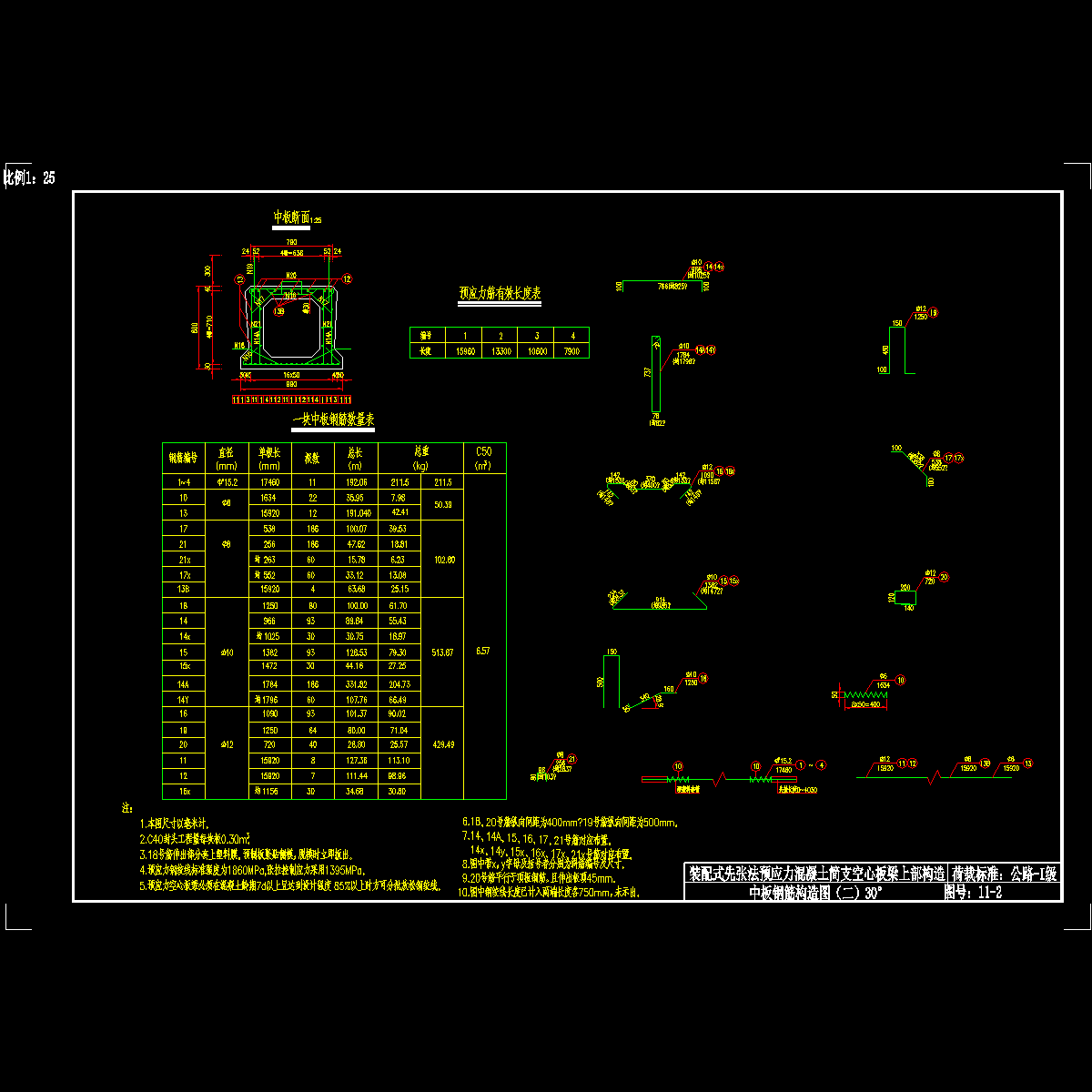 装配式先张法预应力混凝土简支空心板梁上部构造16m梁(1m板宽）通用图纸.dwg - 1
