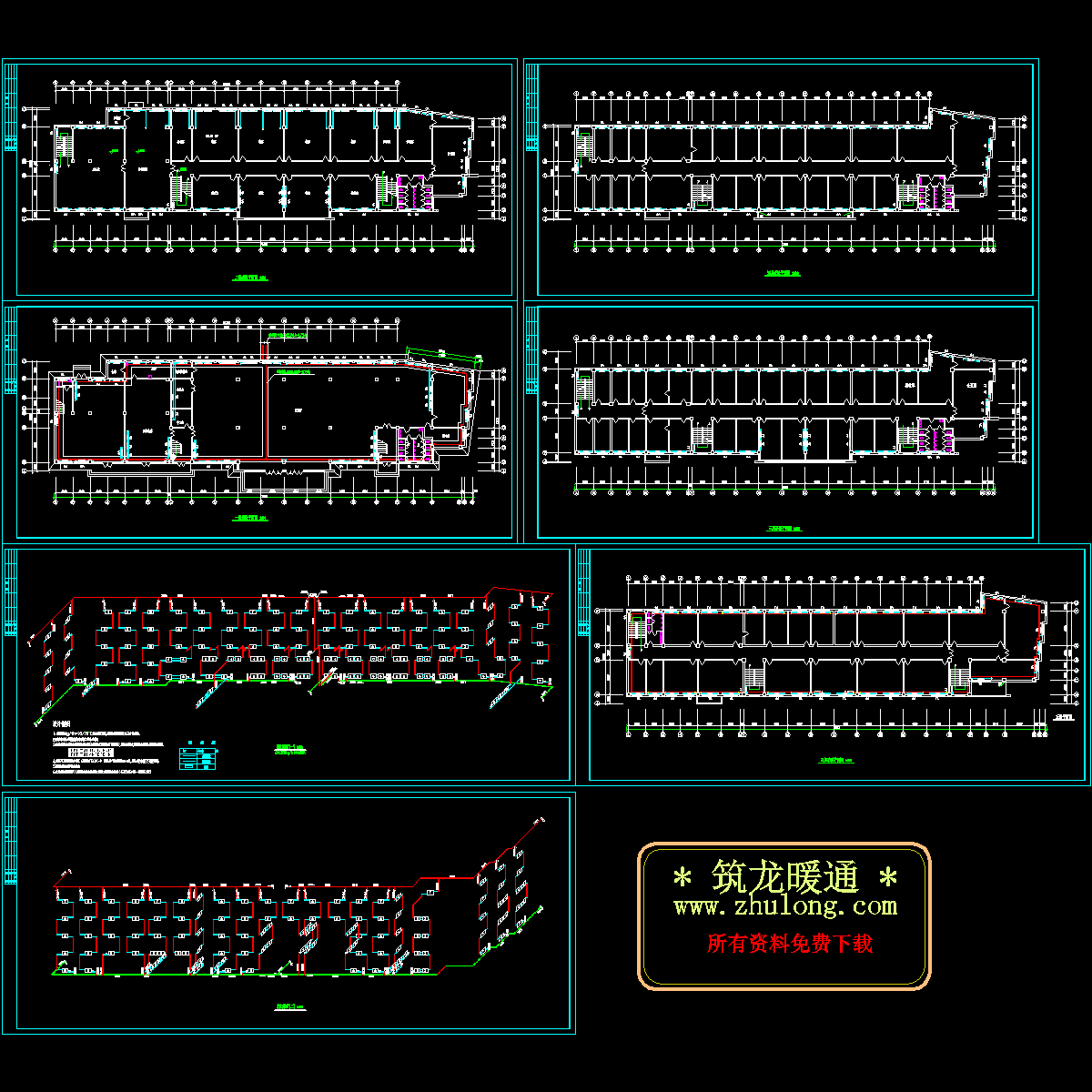 人才市场办公楼采暖设计CAD施工图纸.dwg - 1