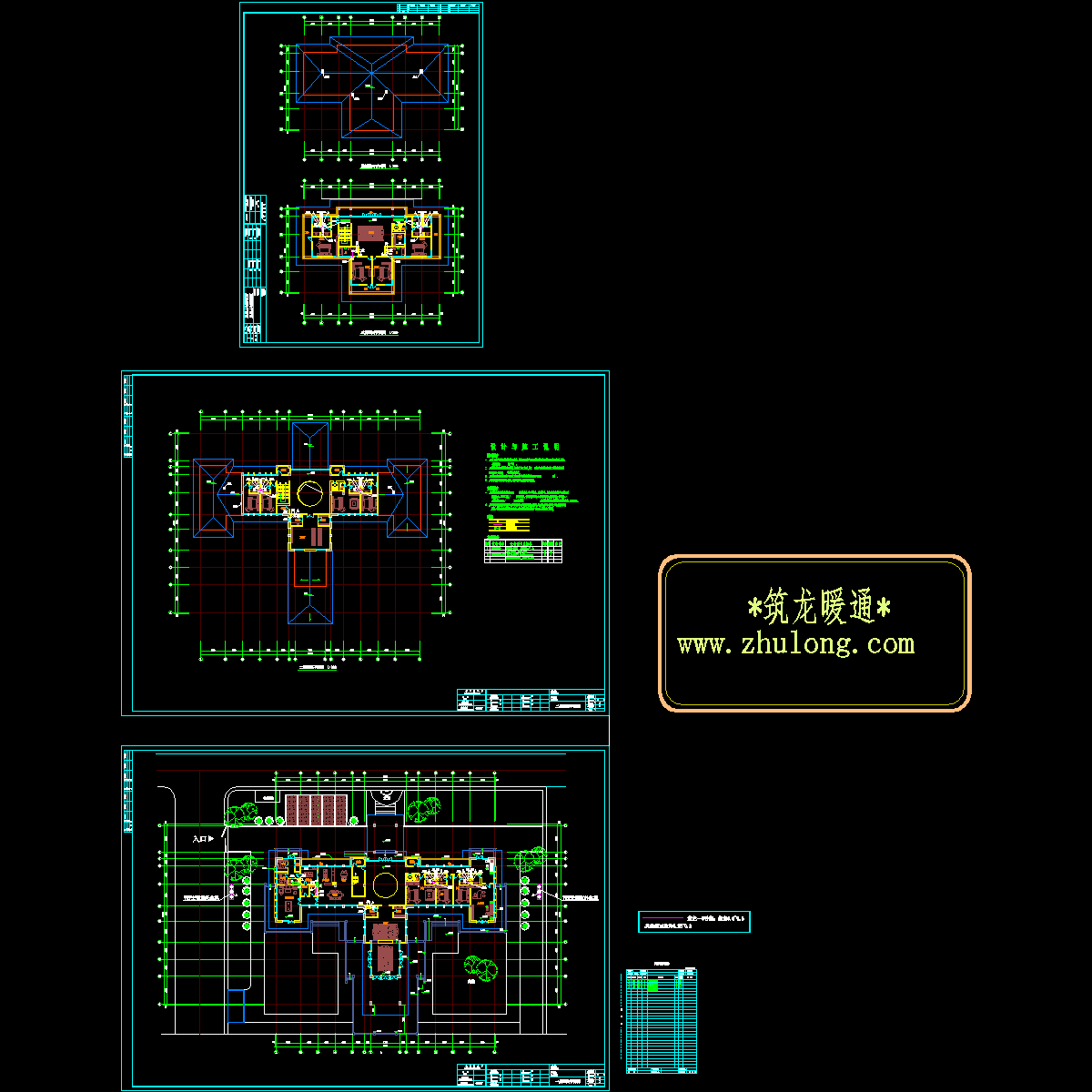 海边别墅通风设计CAD施工图纸，共3张.dwg - 1