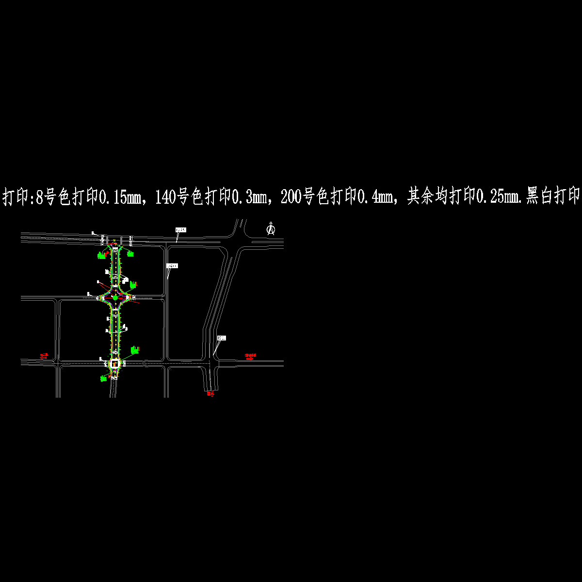 城市次干道道路工程CAD施工图纸设计（路幅宽度为26m）.dwg - 1