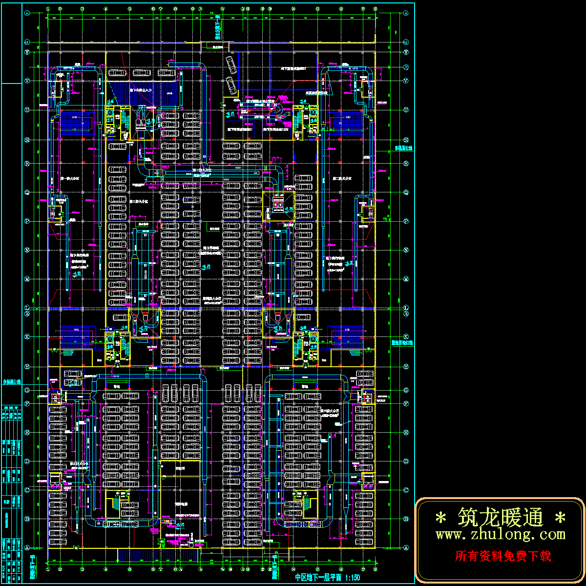 商住楼地下停车场通风设计CAD图纸.dwg - 1