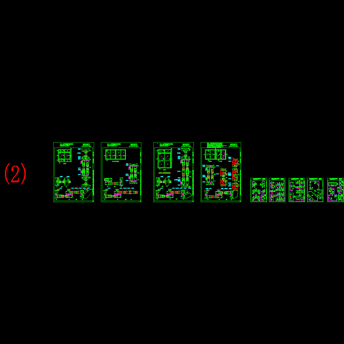 幕墙隔热推拉窗装配图纸及截面图纸.dwg - 1