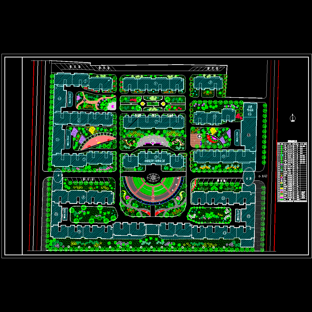 小区规划绿化设计图纸.dwg - 1