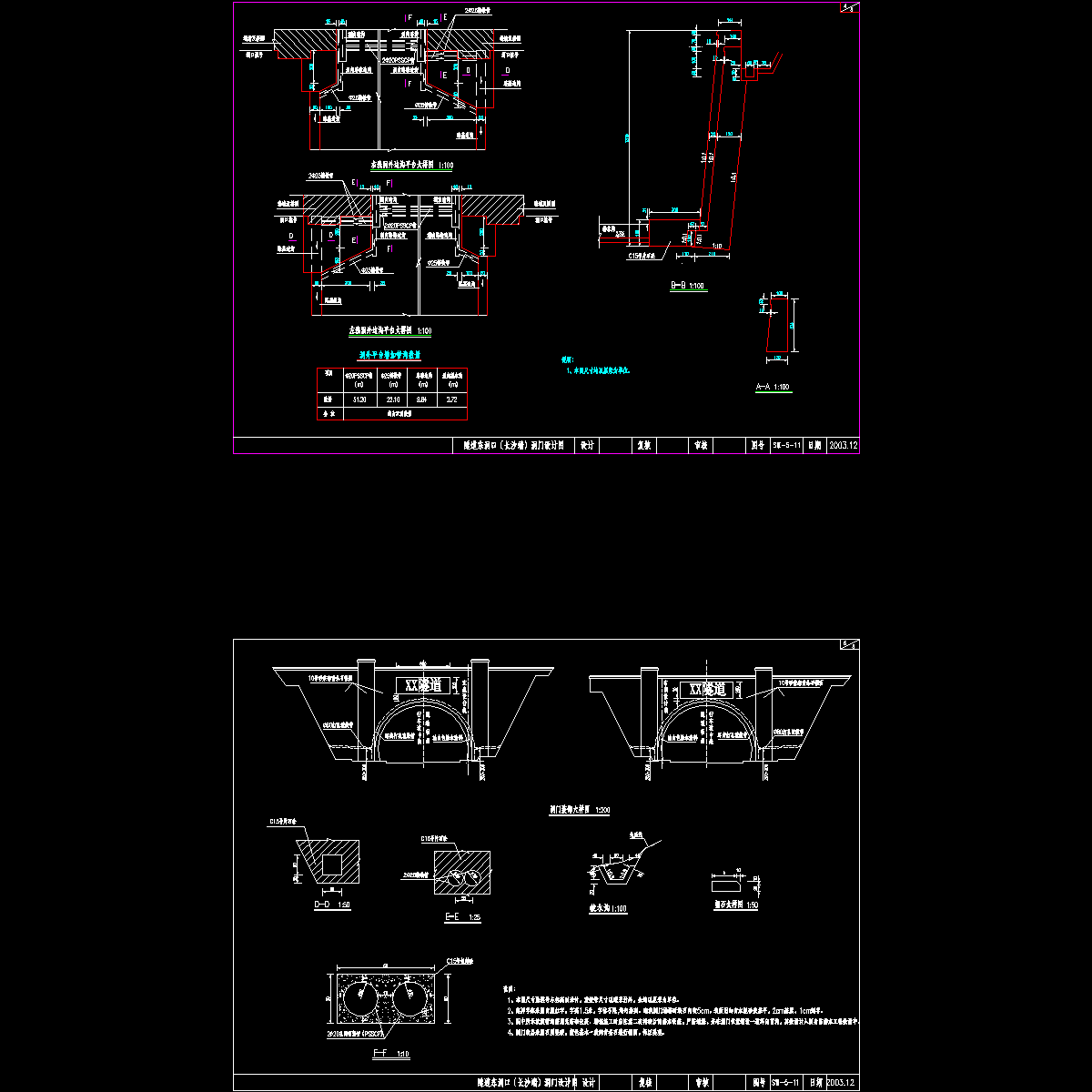 sⅥ-5-11 隧道东洞口（长沙端）洞门设计图(4／5~5／5).dwg