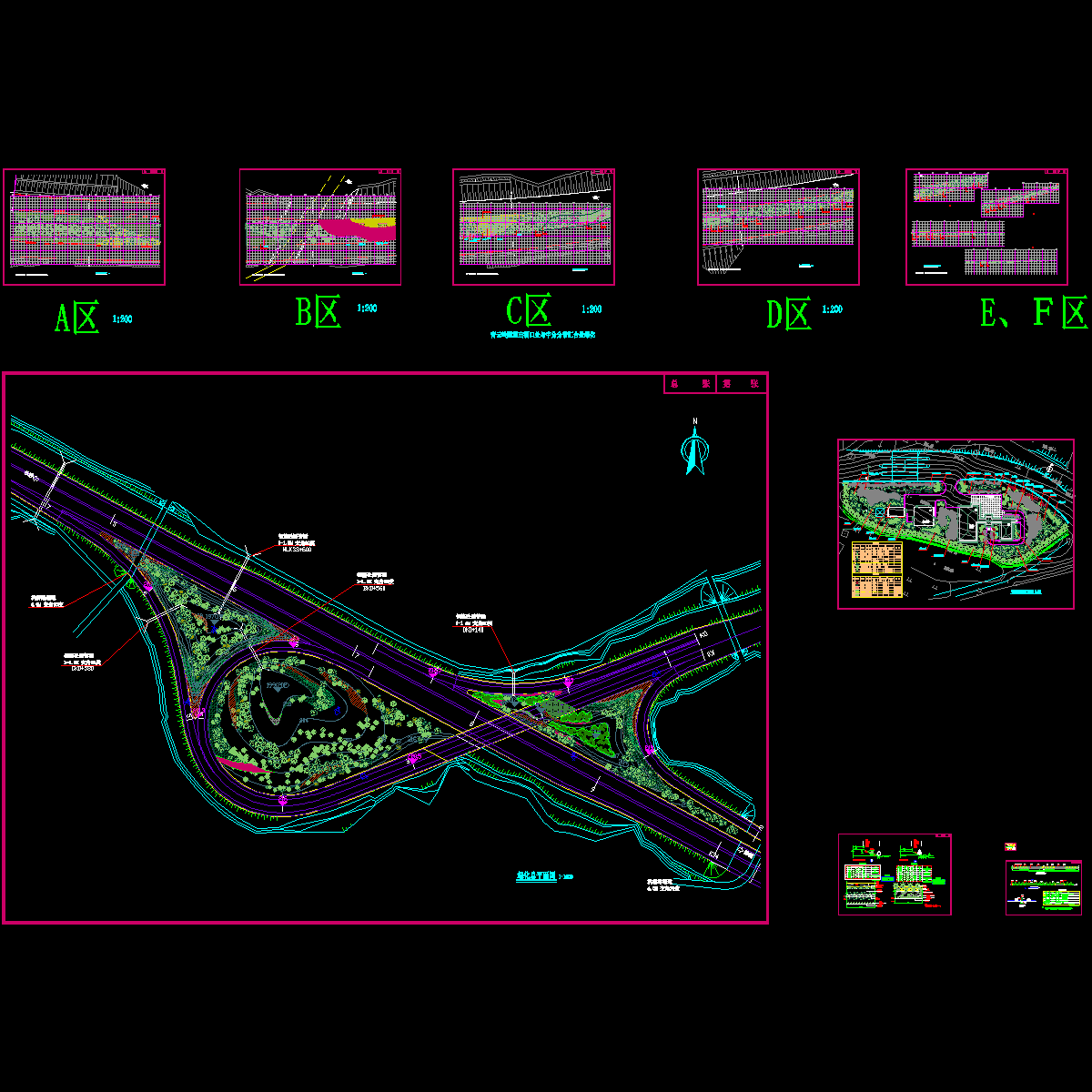 高速路绿化工程CAD施工图纸.dwg - 1