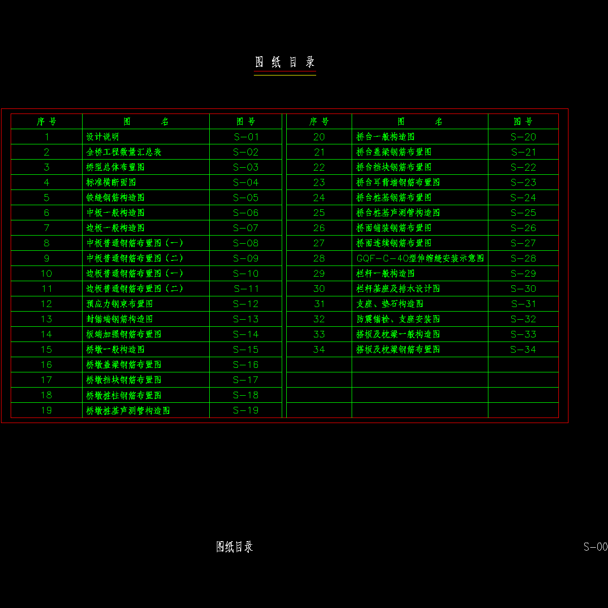 00   图纸目录0901.dwg