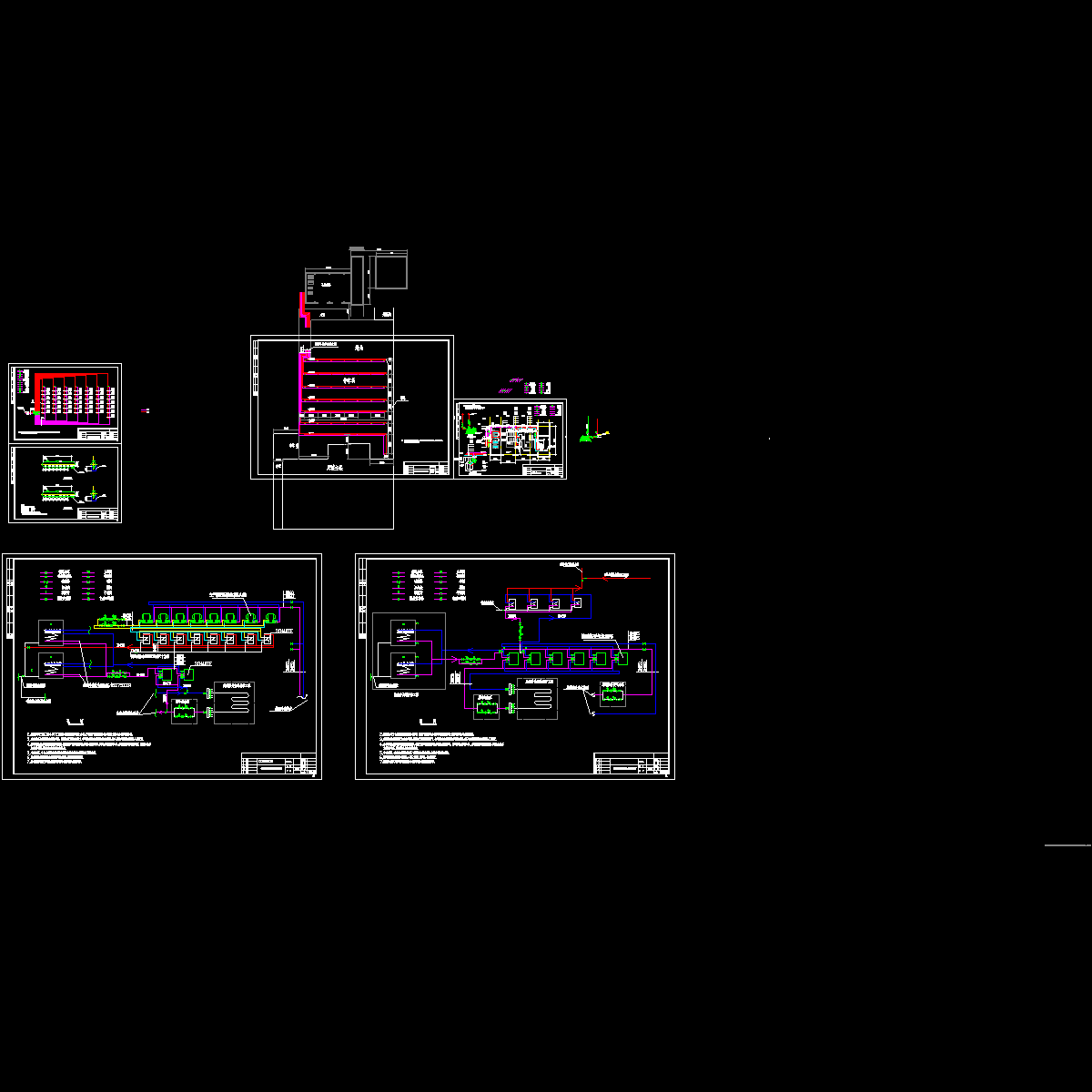 冷冻机房改造设计CAD施工图纸，共5张.dwg - 1