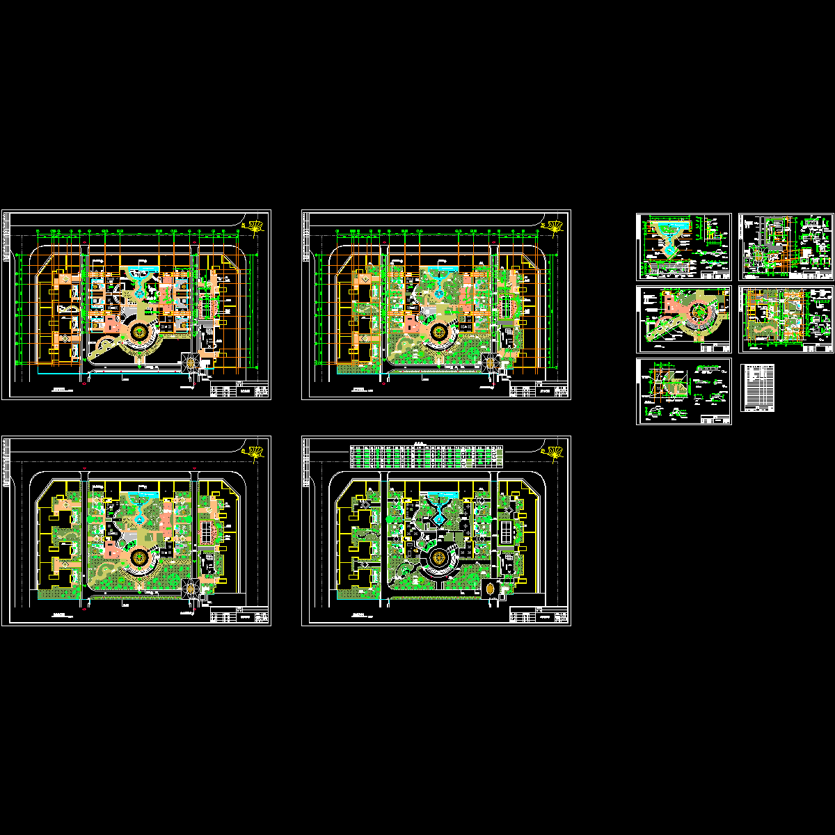 居住区中心广场园林景观工程CAD施工图纸.dwg - 1