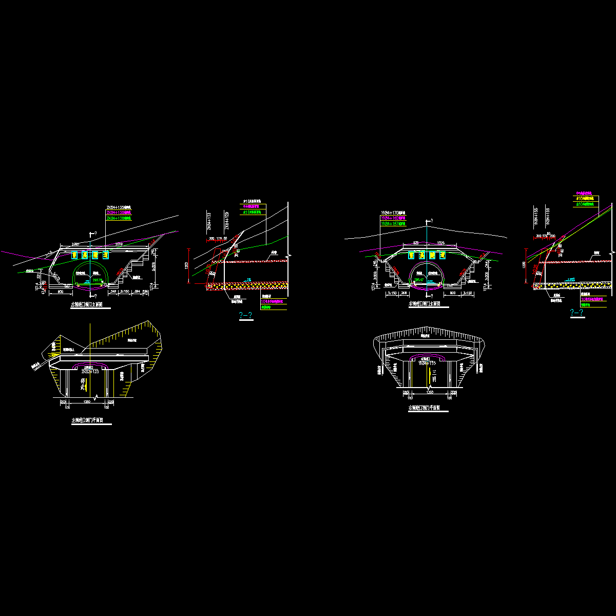 隧道进口洞门设计图.dwg