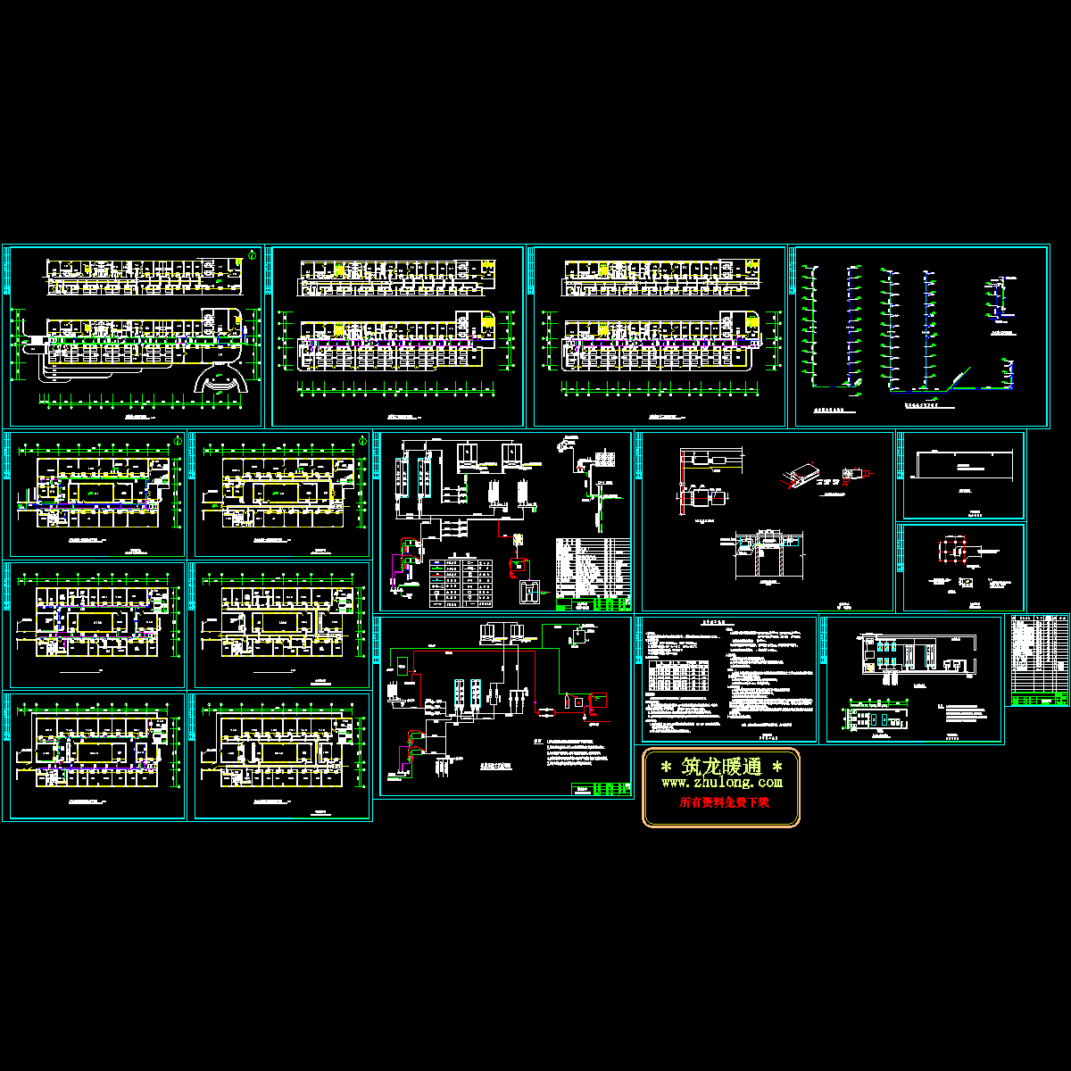 一万多平医院中央空调改造设计CAD施工图纸.dwg - 1