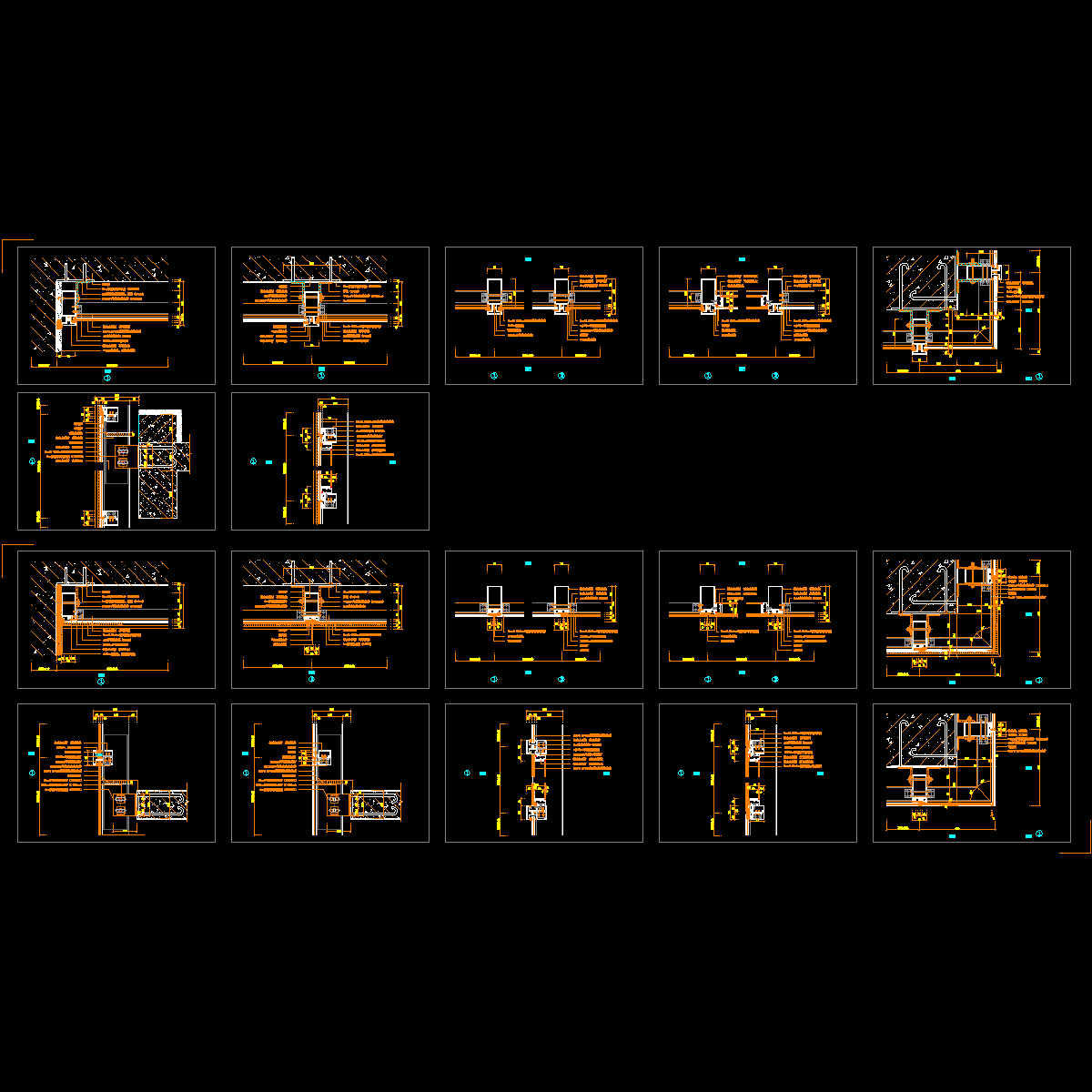 铝合金型材幕墙节点构造CAD详图纸.dwg - 1